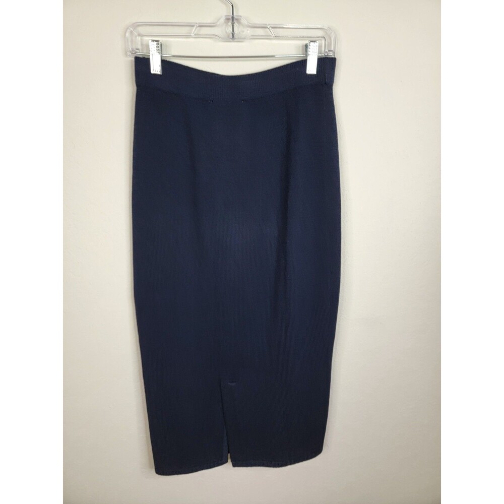St. John Separates Navy Santana Knit Midi Skirt Size 8 Beautiful Made in USA - Picture 16 of 17